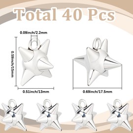 SUNNYCLUE 1 Box 40Pcs Hammer Charm Punk Bracelet Charms Alloy Silver Meteor Hammer Spiky Ball Gothic Dangle Small Craft Metal Pendants for Jewellery Necklaces Bracelets Earrings DIY Crafting
