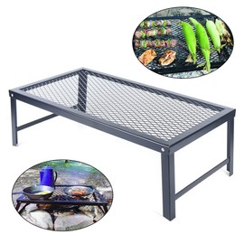 Folding Campfire Grill 304 Stainless Steel Grate - Portable Folding Campfire BBQ Over-fire Grill Pit,Heavy Duty Portable Camping Grill,Camping Outdoor Griddle Plate for Camping, Picnic