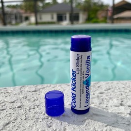 Diva Stuff Cold Kicker Lip Slicker, Lavender Vanilla Flavor, Soothing and Nourishing, Menthol Action