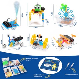 JIUS@FF Kit De Ciencia Stem para Niños, Juguete Robot Stem para Niños, Kit De Construcción De Ingeniería De Experimentos Científicos Electrónicos, Regalos para Niños Y Niñas