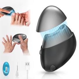 Electric Nail Clipper, Upgraded Toe Nail Clippers with Nail Scraps Storage, 2 Speeds, Magnetic Cover, Type-C Rechargeable, Automatic Electric Nail File for Thick Toenails, Adult, Seniors, Men (Black)