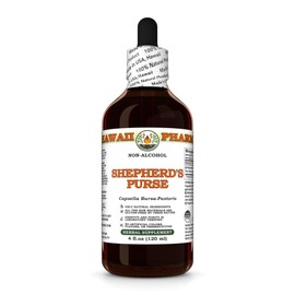 Shepherd's Purse (Capsella Bursa-Pastoris) Dry Herb Glycerite, Made in Hawaii, Organic Raw Materials, All Natural, Vegan, Lab Tested Alcohol-Free Liquid Extract - 4 fl.oz