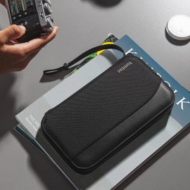 tomtoc Passport Holder Family with RFID Blocking, Passport Wallet Women Men, with Airtag & Sim Card Holder and Eject Pin, Travel Document Organizer with Wrist Strap, Up to 4 Passports, Water-resistant