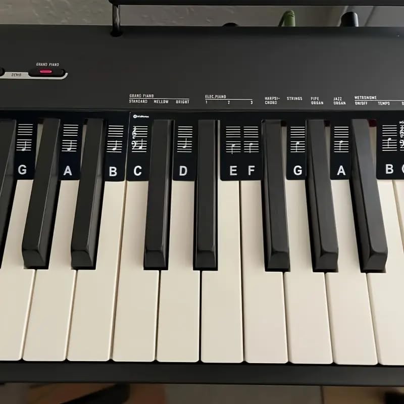 Removable Piano Keyboard Note Labels, Silicone Piano Notes Stickers Guide