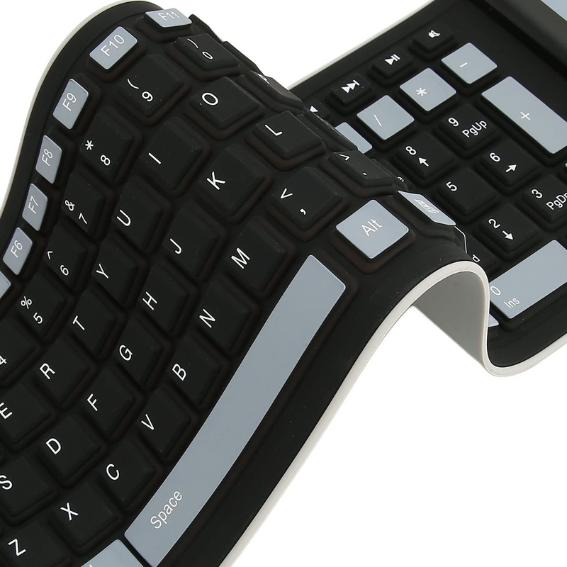 Serounder Silicone Keyboard, Foldable Silicone Keyboard Soft Rollup Keyboard for