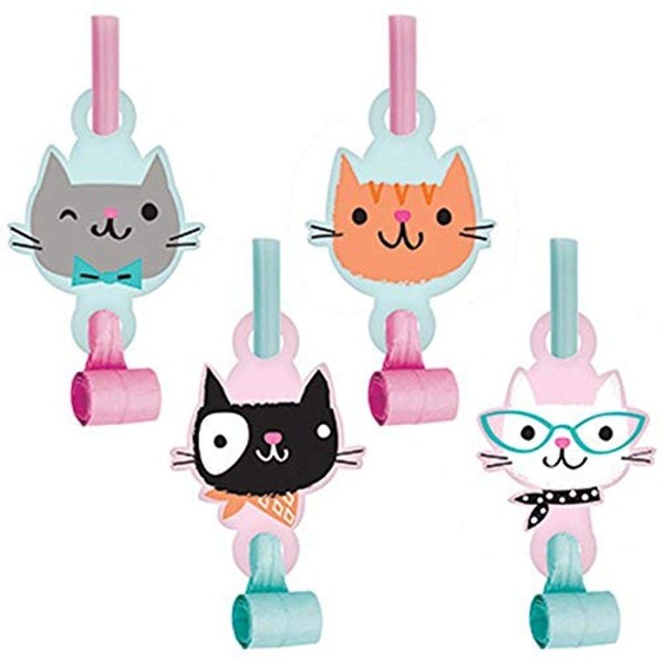 Creative Converting Purr-Fect Party Blowouts Party Supplies, Multicolor, one size