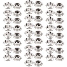 50Pcs Air Vents 25mm Circular Soffit Vent Stainless Steel Round Vent Mesh Hole Louver for Kitchen Bathroom Cabinet Wardrobe