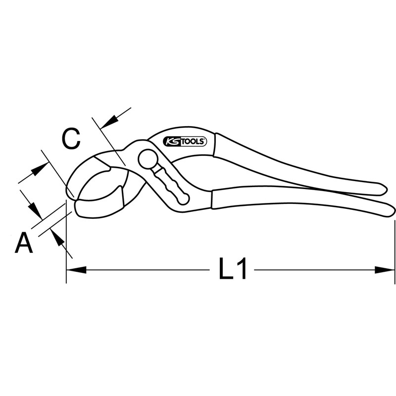 KS Tools 116.1200 Siphon pliers, 4 position, 100mm