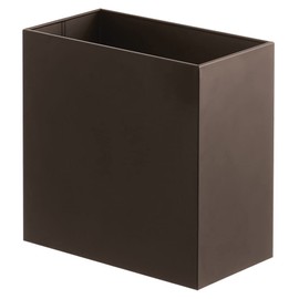 mDesign Small Steel Rectangular 2.4 Gallon/9.1 Liter Trash Can, Waste Basket for Bathroom, Bedroom, Home Office - Holds Garbage, Recycling, Household Items - Linn Collection - Chrome