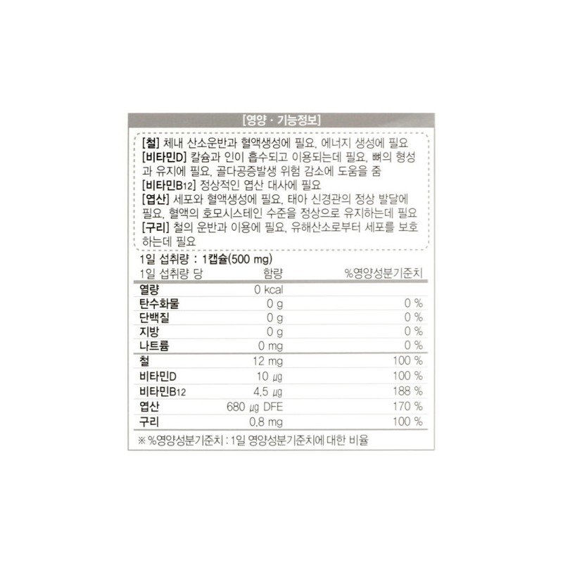 Chong Kun Dang Iron Folic Acid Vitamin D Plus 60