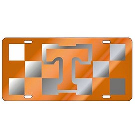 Craftique Tennessee Volunteers Checkerboard Laser Cut License Plate - Orange