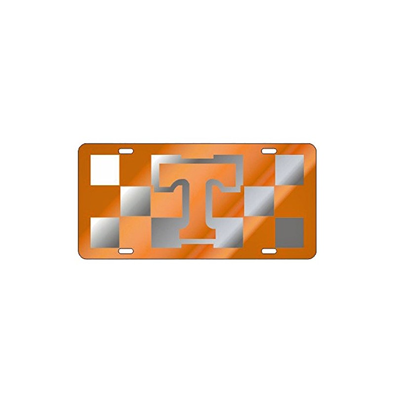 Craftique Tennessee Volunteers Checkerboard Laser Cut License Plate - Orange