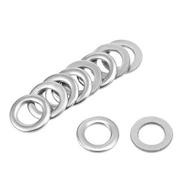 sourcing map 50 Pcs 4mm x 7mm x 0.8mm 304 Stainless Steel Flat Washer for Screw Bolt
