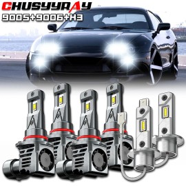 CHUSYYRAY For Toyota Supra 1994-1998 LED Headlights High Low Beam Fog Light Bulb Combo