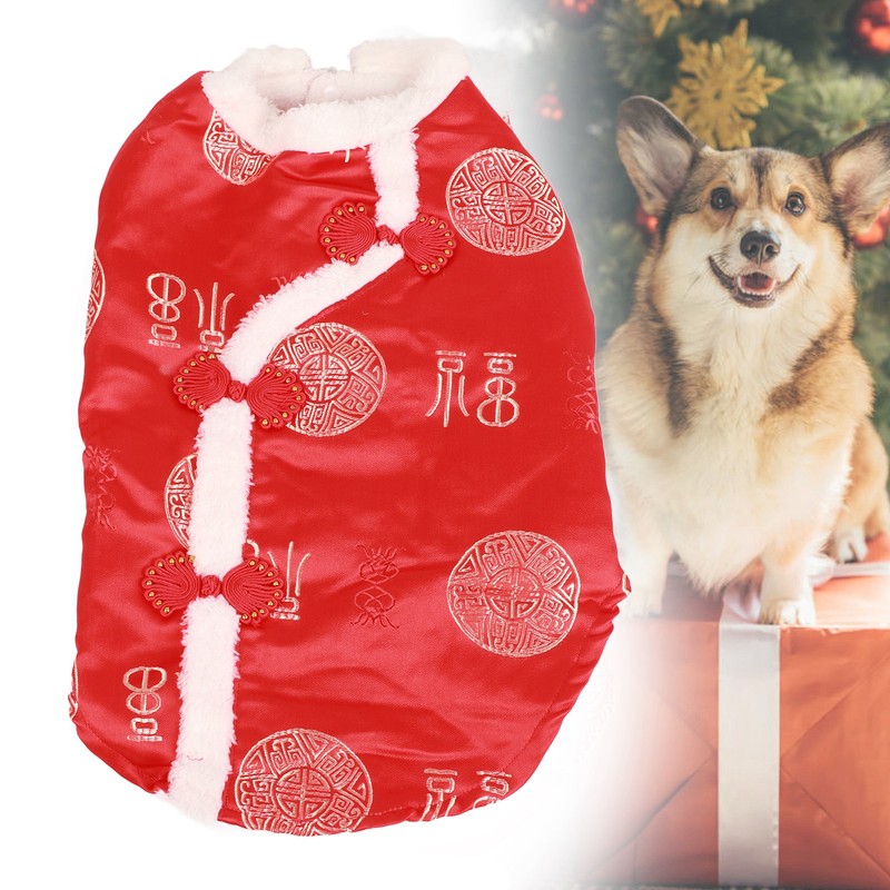Tang Suit Pet Costume Comfortable Warm Attractive Dog Autumn Winter