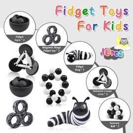 Fidget Toys Adults Pack, Fidget Spinner for Kids, 10PC Sensory Toys Pack for Kids Teen Autism, Desk Toy Stress Relief Toys for ADHD