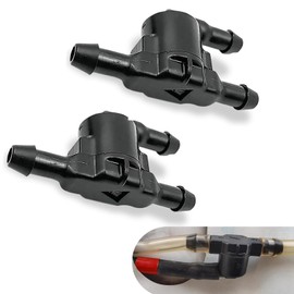 MLY 2PCS Windshield Wiper Washer Check Valve, 3 Way 3 Port Cleaning Nozzle Replacement 8532128020, Wiper Spray Pipe Cleaning Connector Nozzle Hose Accessory, Compatible with Toyota Lexus (Black)