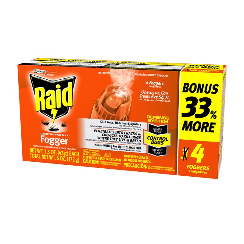 Raid Concentrated Fogger 1.5 Oz - 3 Pack W/Health and