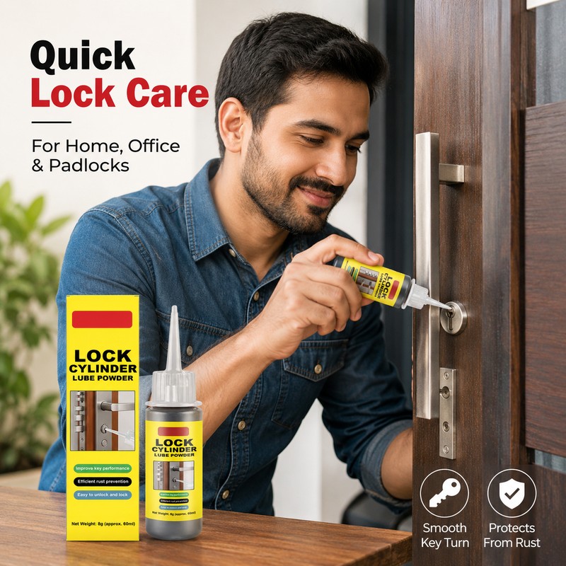 Dry Graphite Lock Lubricant Powder for Keyholes – Smooth Operation