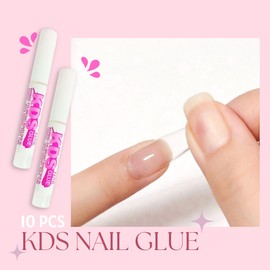 KDS Nail Glue for Professional Fake Nail Art & Design 10pcs Nail Tip Extension Glue