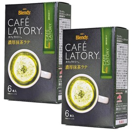 Blendy-Beverage Cafe Latory Matcha Latte - Milky Latte Sticks, Rich Taste, Creamy Caffeinated Latte, Home Cafe, Green Tea Matcha Powder, Instant Latte, | 6 Sticks x 2 Pack