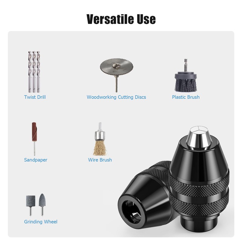 4486 Drill Chuck for Dremel, Ancable Keyless Chuck for Dremel