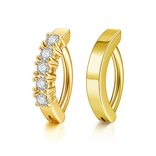 AllerPierce 14G Belly Button Rings for Women Gold Stainless Steel