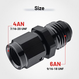 EVIL ENERGY AN Female Swivel to AN Male Flare Expander Fitting Adapter Aluminum Black 1PC