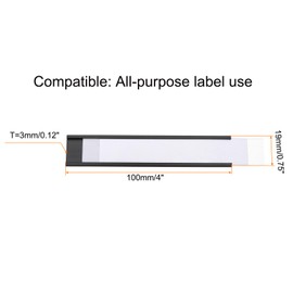 MECCANIXITY Label Holders 0.75" x 4" C Channel Rubber Magnetic for Metal Shelves Organize, Office File Cabinets Pack of 30