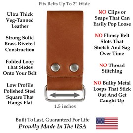 American Bench Craft Tool Belt Loop - For Tape Measure, Drills, Clipped Tools (Black)