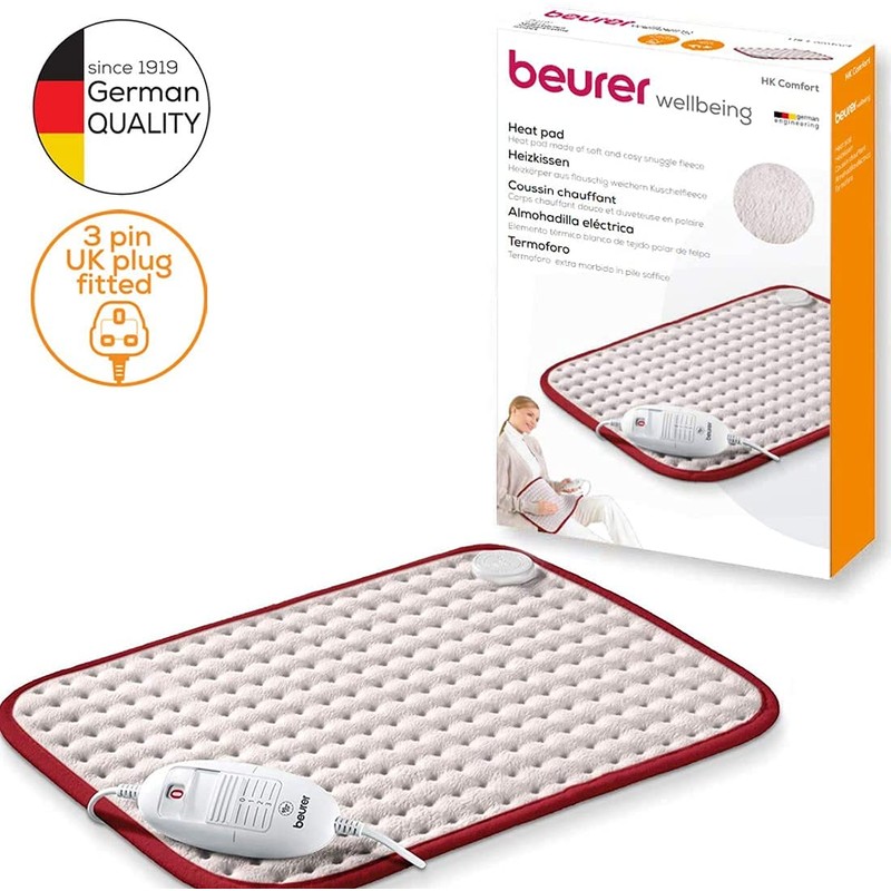 Beurer HK Comfort Heat Pad, Flexible Warming Electric Heating Pad