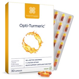 Healthspan Opti-Turmeric | High Strength Liquid Curcumin with 500 mg | Supports Cartilage Formation | Superfood | Absorbed 185 Times Better and 7 Times Faster Than Standard Turmeric | Vegan (30