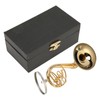 Miniature French Horn Model Brass Golden Stylish Exquisite Birthday Gift