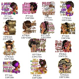 14pcs Iron On Patches Decals for Clothing T-Shirt Heat Press Decal Design Black Women Heat Transfer Sticker Decoration Applique Washable Clothing Decor for Tote Bags T-Shirt Backpacks Hoodie Pillow