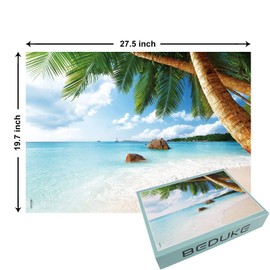 BEDUKE Jigsaw Puzzles 1000 Piece - Every Piece is Unique - for Adults Sturdy Thick Cardboard Puzzle Coastal Beach Precise Interlocking Family Game Age 14+