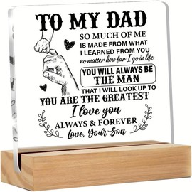 To My Dad Letter Pattern Acrylic Ornament, Creative Desktop Decoration, Desk Decoration for Home Office - Color: Clear, pattern: To my dad