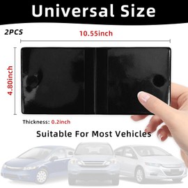 Augeny 2PCS Car Registration and Insurance Holder, Vehicle Essential Document Organizers with Velcro Closure, Universal Auto Interior Accessories for Most Cars (Black/Blue Flag)