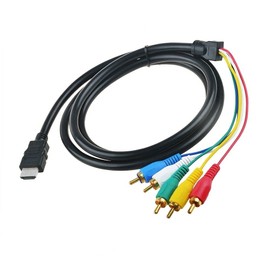 5FT / 1.5M HDMI Male to 5 RCA RGB Audio Video AV Component Gold Plated Cable