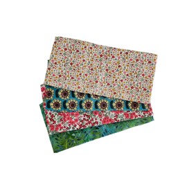 Peacegoods Eye Pillow COVER Pack of (4) Bulk Wholesale - Cotton Washable Fits most Eye Pillows - Yoga Massage Meditation Aromatherapy - yellow green pink flowers