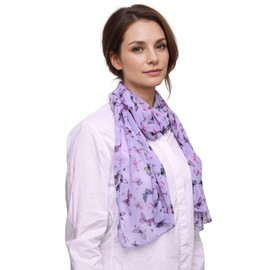 Basic Sense Butterfly chiffon Neck scarf, Lilac