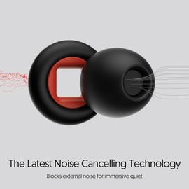 LOZIEMI Quiet Ear Plugs for Sleep, Noise Reduction – Super Soft, Reusable Hearing Protection in Flexible Silicone for Sleep, Concerts Noise Sensitivity - 8 Ear Tips in XS/S/M/L – 28dB