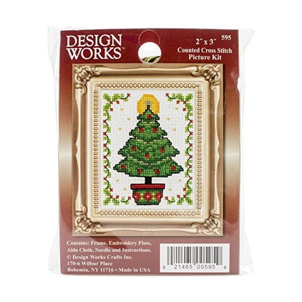 Tobin Christmas Tree Ornament Counted Cross Stitch Kit, 2-Inch x