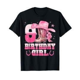9th Birthday Girl Cowgirl Boots Hat Western Rodeo Outfit T-Shirt