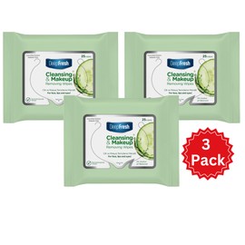 DeepFresh Cucumber Make-Up Removal Wipes - Gentle Cleansing for Face & Eyes | Removes Waterproof Makeup, Hydrates Skin | Pack of 3| Travel-Friendly, Dermatologist-Tested