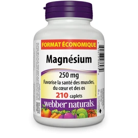 Webber Naturals Magnesium 250 mg, 210 Caplets, Supports Bone and Muscle Functions, Vegan