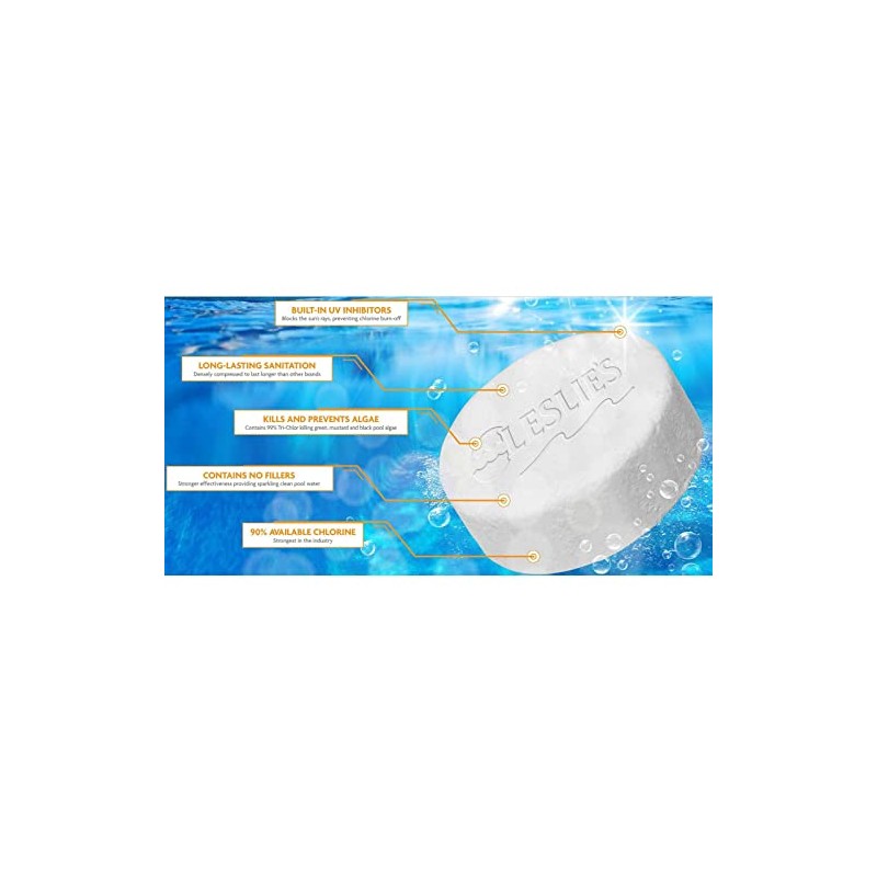 Leslie's 3 inch Jumbo Chlorine Pool Tabs 5 lbs Bucket