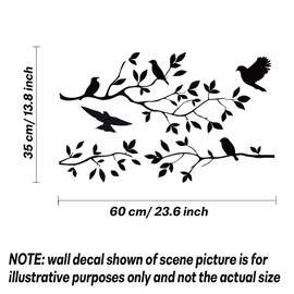 Bird On The Branch Wall Decal, Vinyl Wall Stickers Bedroom Decor Art DIY Quotes Sticker Mural for Home Playroom Dinner Room Livingroom Office Decoration Wallpaper