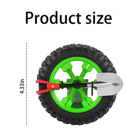 HZEL Car Emblem, 3D Mini Small Tire & Shovel Motorcycle Badge, Self-Adhesive Stylish Automotive Exterior Body Badge Emblem Decoration Accessories, Universal for SUV, Motorbike, Off-Road (Green)