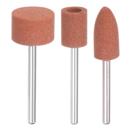 QUARKZMAN 18 Stück montierte Schleifkopfräder Set, 10/15mm Metallschleifer-Bits mit Schaft für Drehwerkzeuge, Metallbearbeitung und Gravur, Braun