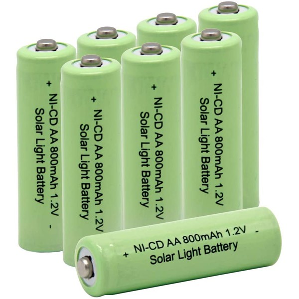 QBLPOWER AA Double A 1.2V 800mAh Ni-CD Rechargeable Battery Cell for Garden Solar Light Lamp(8 PCS)
